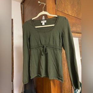 Ann Taylor Loft XS green long sleeve